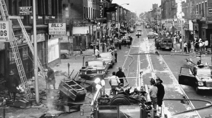 A traffic dispute involving a white police officer and an African-American motorist set off three days of riots in the predominantly black area of North Philadelphia in 1964.